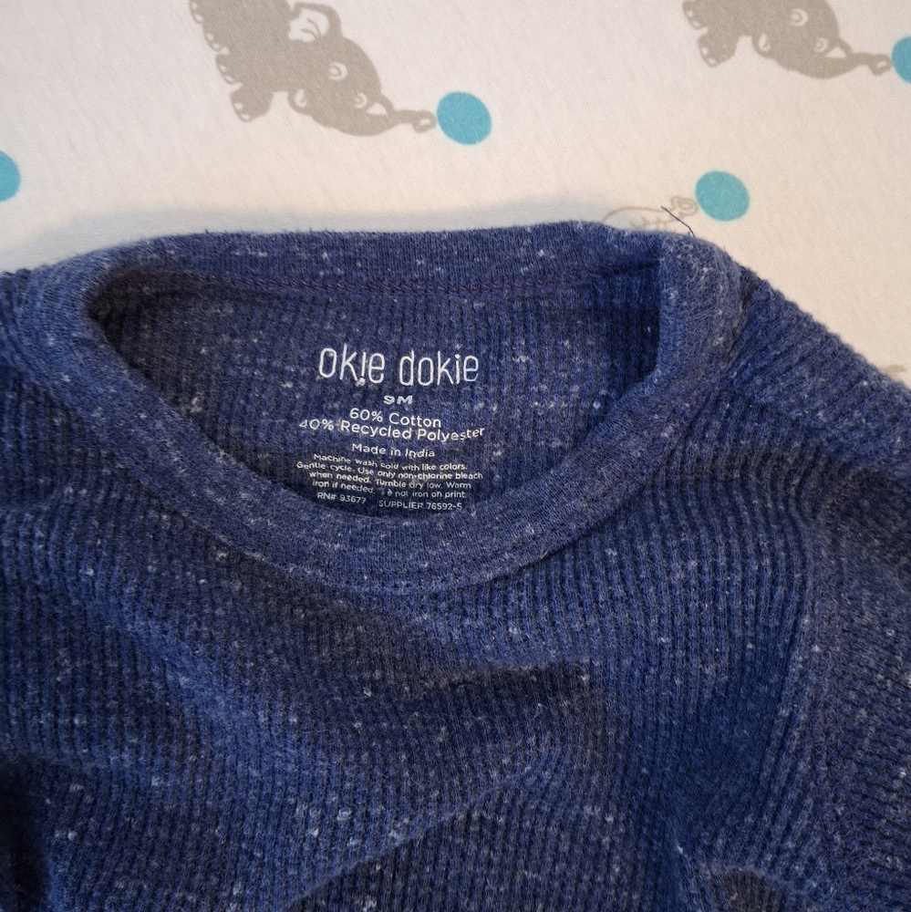 Okie Dokie, 9 month navy blue shirt